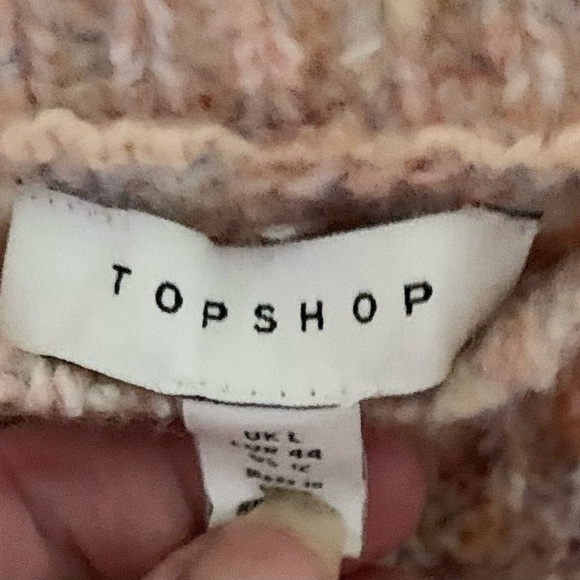 TOPSHOP HEATHER PINK (MULTI COLOR) CROP SWEATER SIZE LARGE - Picture 7 of 10